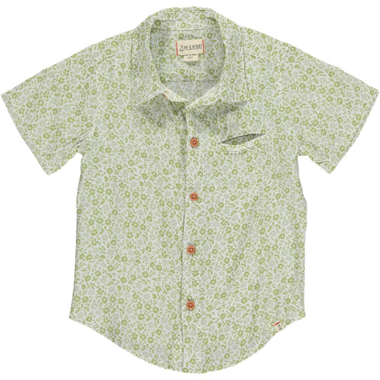 Green Floral Button Up Shirt
