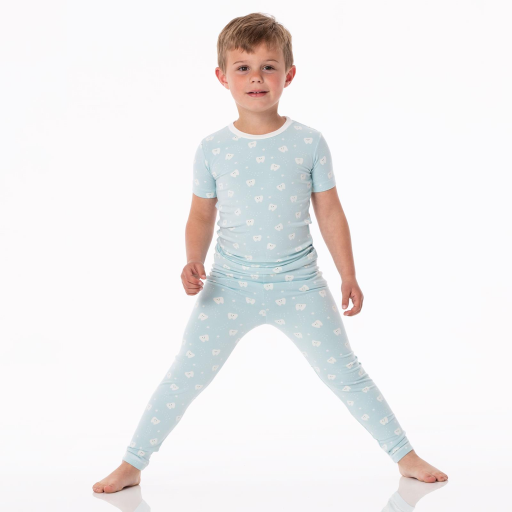 Kickee Pants: Spring Sky Tooth Pajama Set