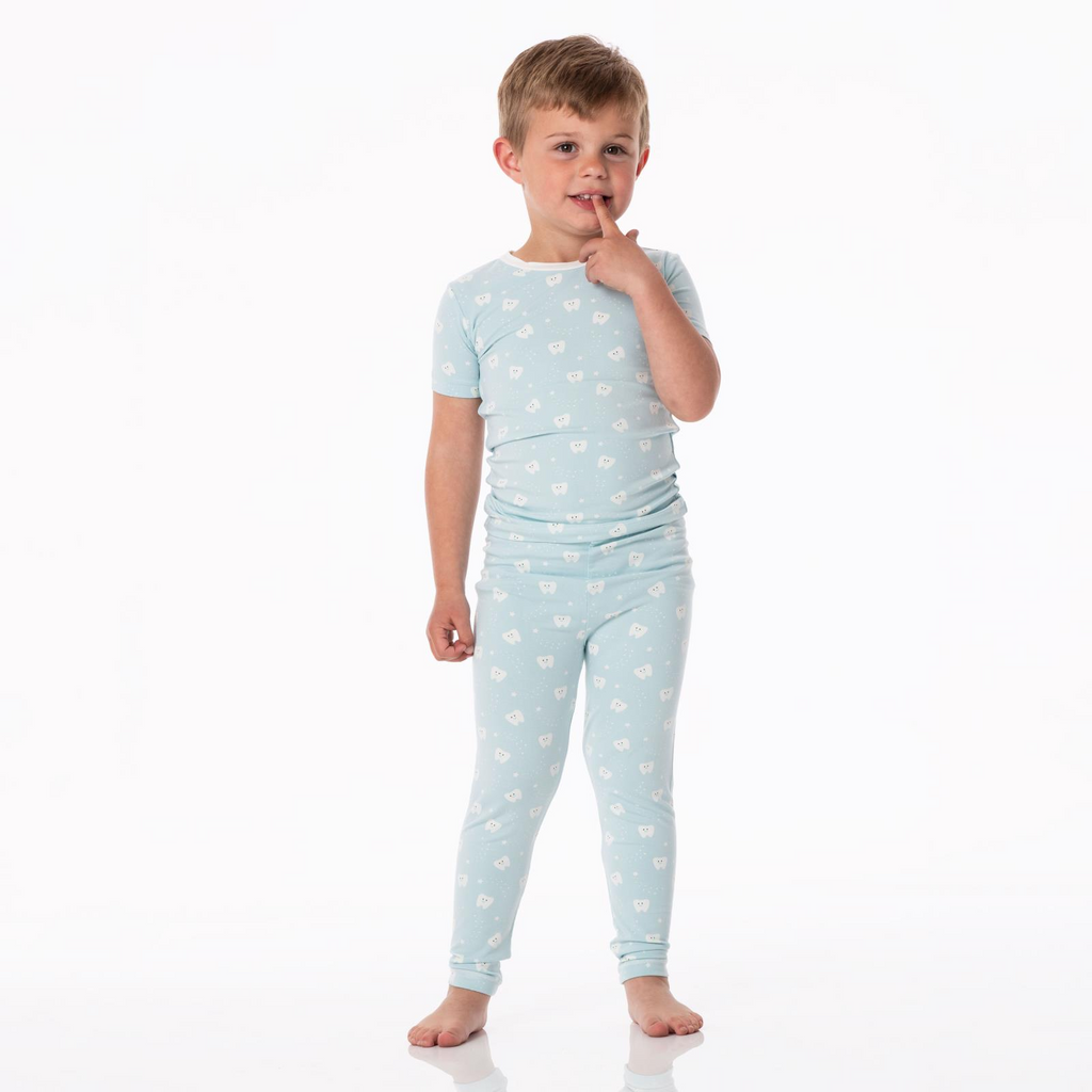 Kickee Pants: Spring Sky Tooth Pajama Set