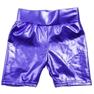 Purple Metallic Bike Shorts