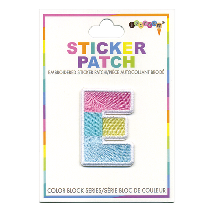 Initial Color Block Sticker Patch
