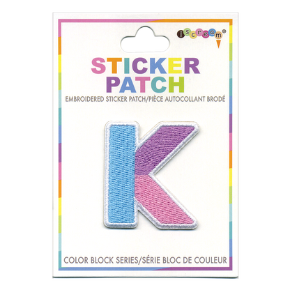 Initial Color Block Sticker Patch
