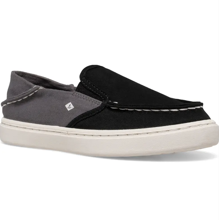 Black & Charcoal Salty Washable Slip-On Sneaker