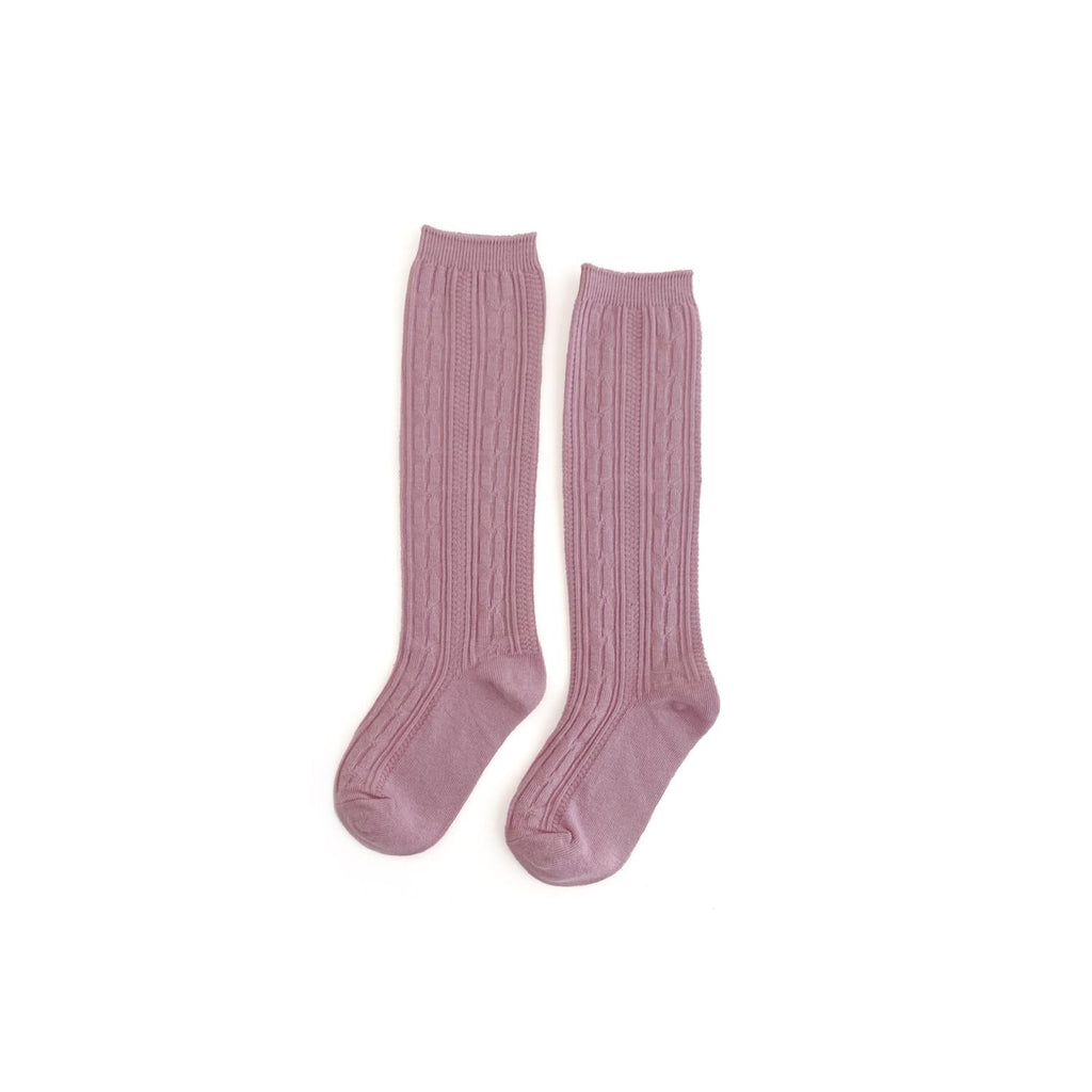 Dusty Rose Cable Socks