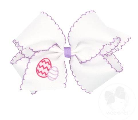 Egg Embroidered Bow