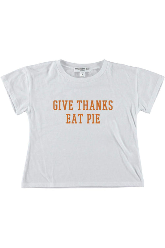Give Thanks Eat Pie Crop Tee