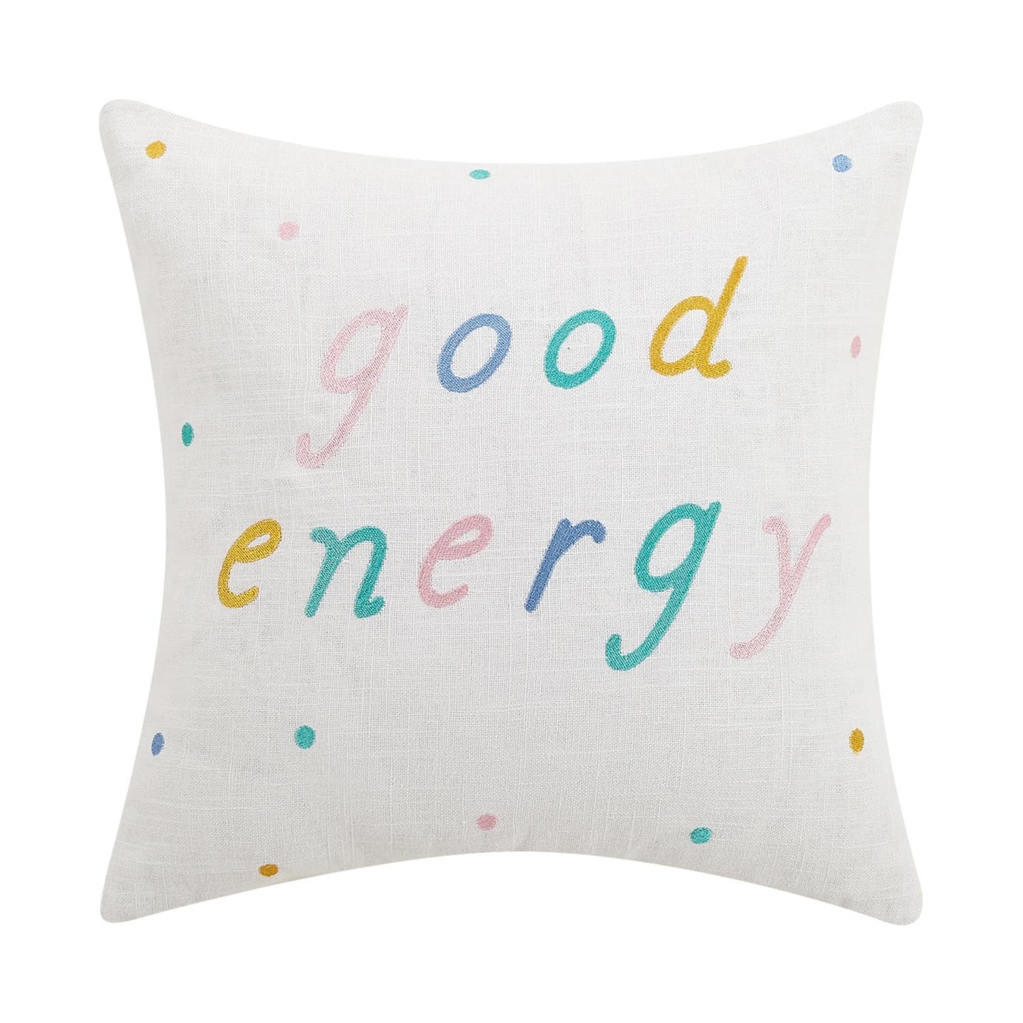 Good Energy Embroidered Pillow