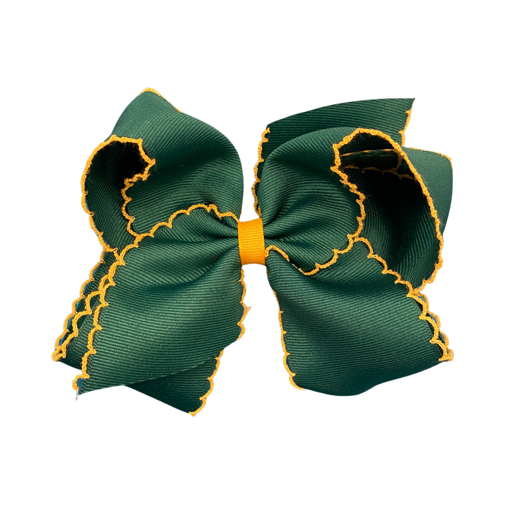Green & Gold Moonstitch Bow