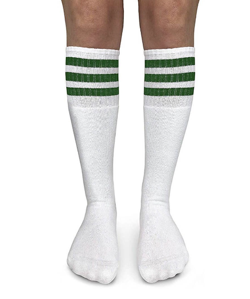 Green Stripe Tube Socks