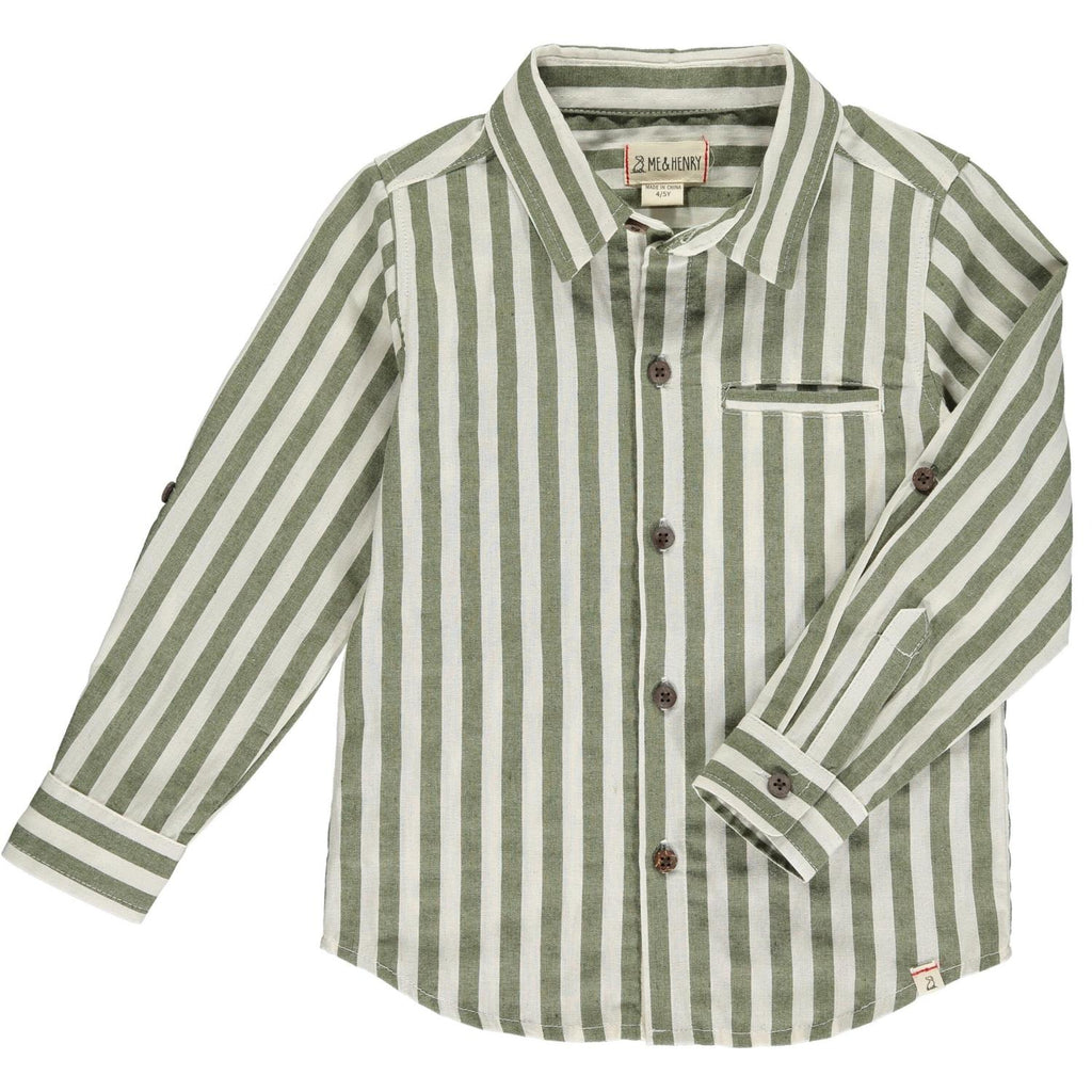 Green Stripe Woven Shirt