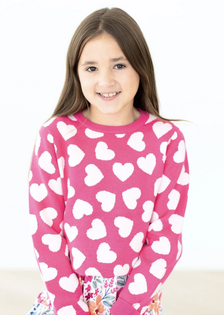 Hot Pink Hearts Sweater