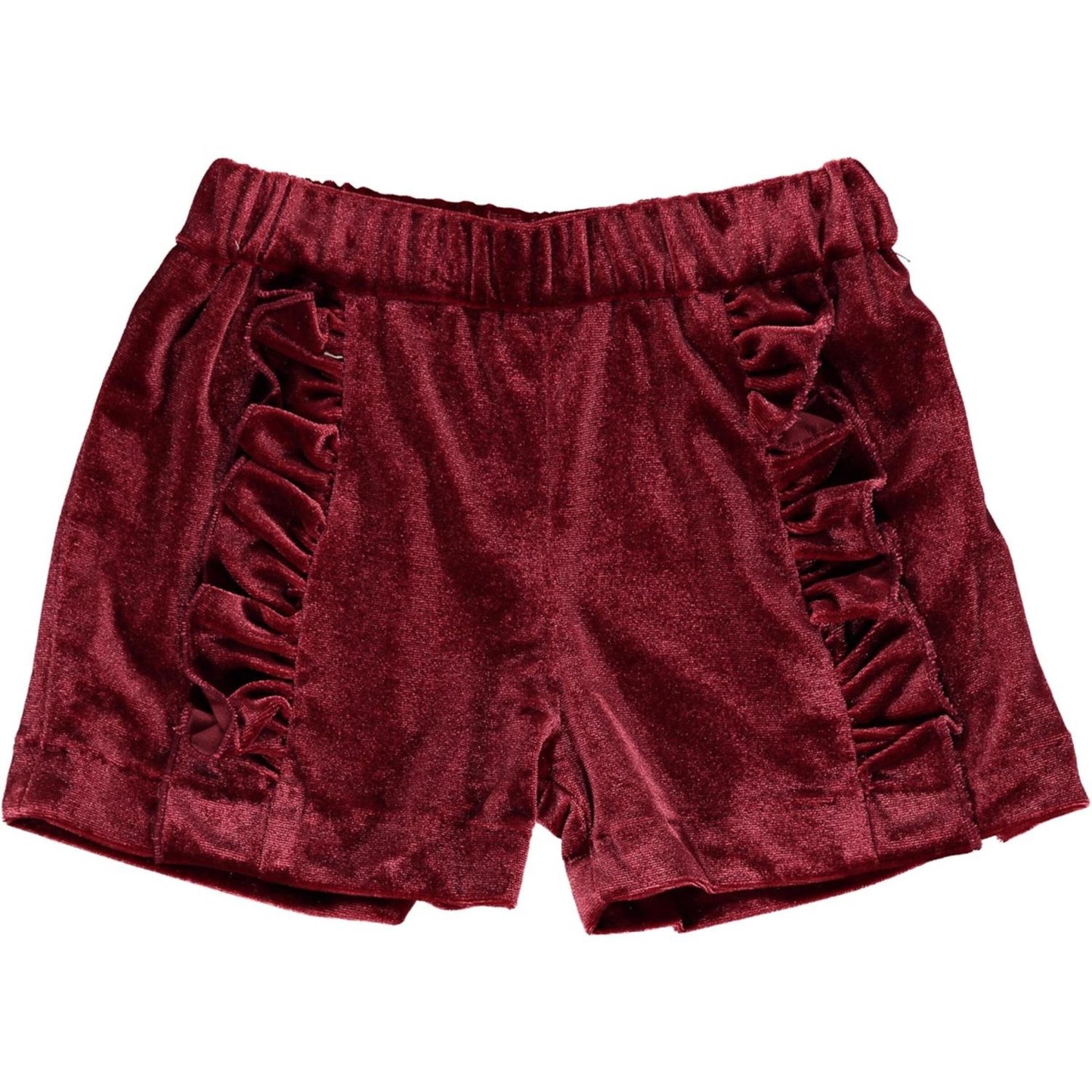 Maroon Velvet Shorts