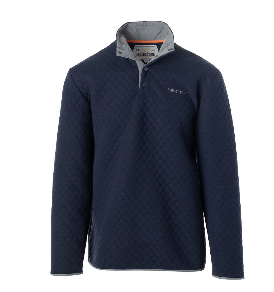 Navy Quilted Pullover