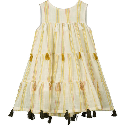 Olive Fringe Woodstock Dress