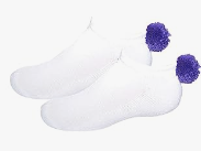 Purple Pom Pom Socks