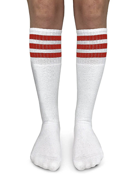 Red Stripe Tube Socks