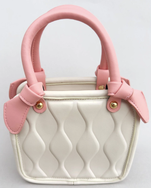 Rose Pink & Coconut Groovy Purse