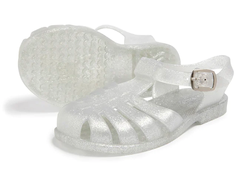 Silver Glitter Jelly Sandals