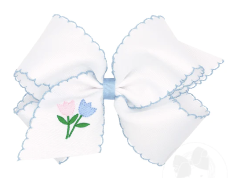 Tulip Embroidered Bow